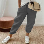 Women's Fashion Cotton Linen Solid Color Casual Pants - Image 10