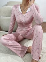 Home Wear Casual Printed Trousers Long Sleeve European And American Suitable For Daily Wear Two-piece Set - Image 8
