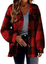 Women's Fashion Jacket Button Plush Coat - Image 10