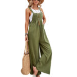 Women's Clothes Hot-selling Solid Color Casual Suspender Trousers Overall - Image 7