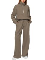 Solid Color Long-sleeved Sweater Trousers Suit Women's Suit - Image 7