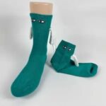 Mid Tube Black And White Couple Matching Holding Socks - Image 4