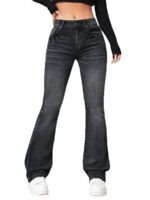 Denim High Waist Loose And Slimming Bootcut Trousers - Image 6