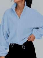 Women's Polar Fleece Sports Velvet Stand Collar Zipper Jacket - Image 8