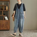 Denim Tank Top Jumpsuit Female - Image 5