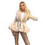 Collar Tie Waist Windbreaker Stitching Slim Long-sleeved Jacket - Image 4