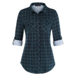 Plaid Pouch Button Cuff Comfort And Casual Printed Women's Shirt - Image 2