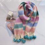 Rainbow Dopamine Mohair Tassel Scarf - Image 10