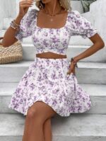 Two Piece Set With Ditsy Floral Print Dress - Image 2
