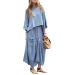 Casual Solid Color Loose Dress Two-piece Suit - Image 5