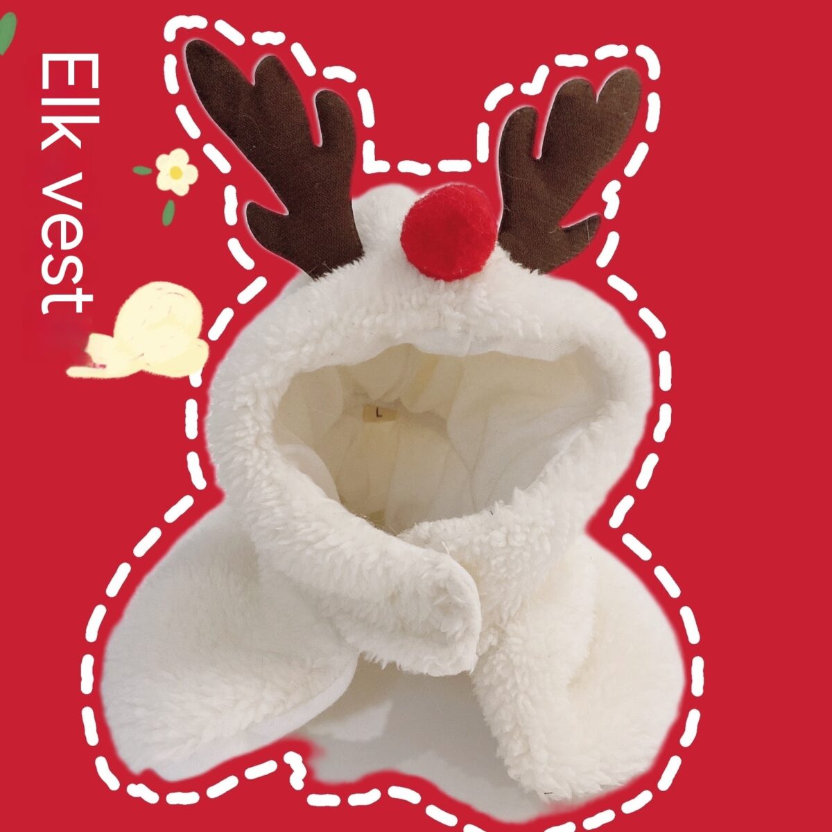 New Year's Antler Christmas Tree Pet Cat Ornaments - Image 3