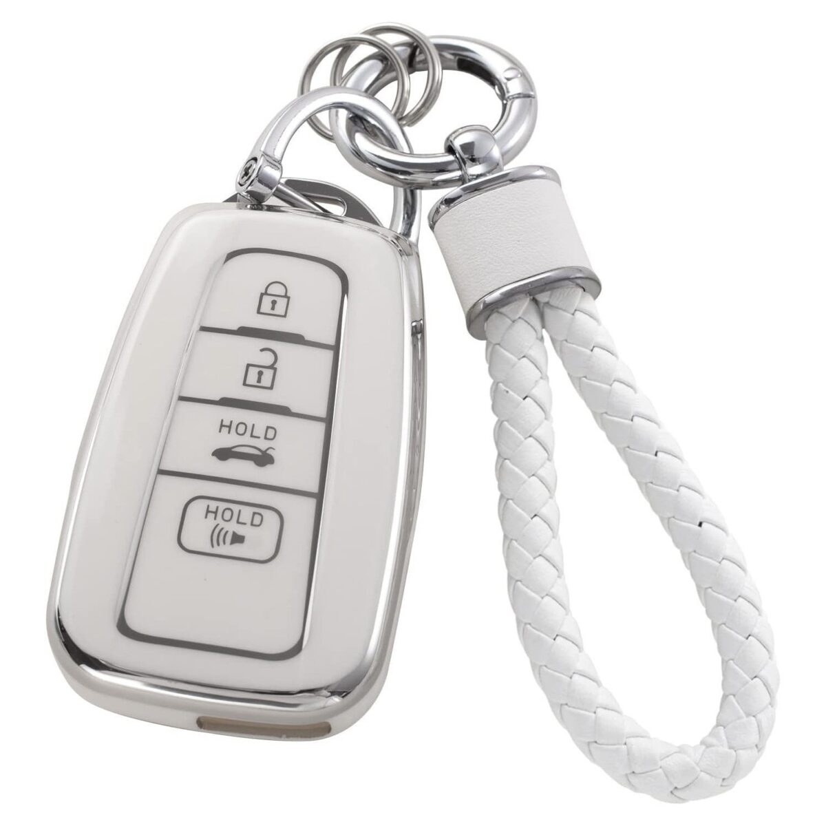 Silver Edge Car Key Cover Cover Matching Car Key Chain Pendant - Image 4