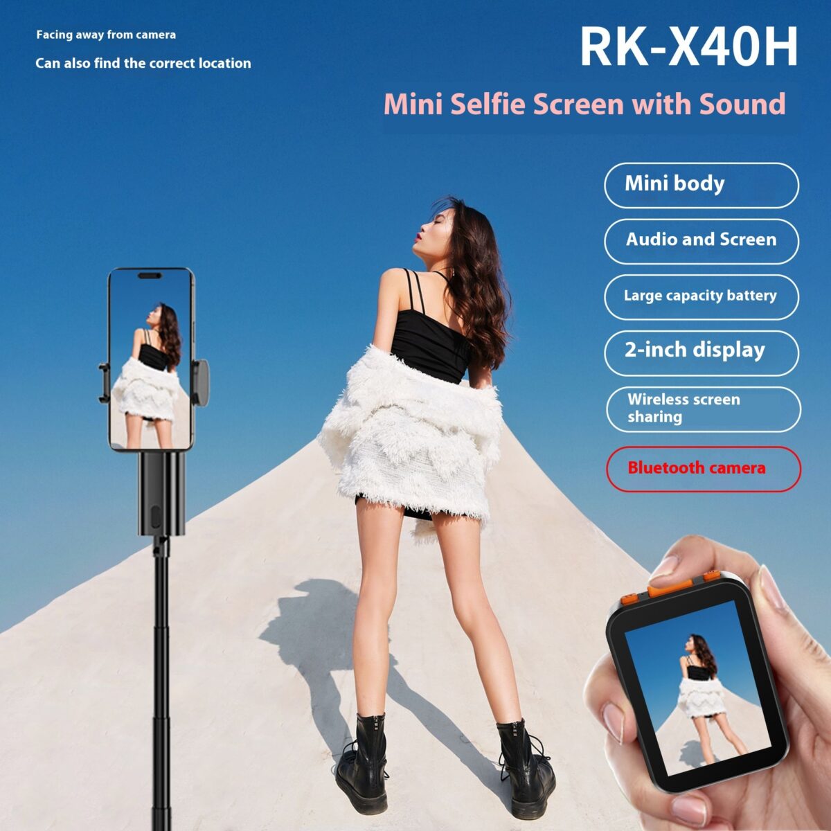 Screen Projection Remote Photo Bluetooth Selfie Stick - Image 1