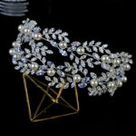 Delicate Pearl Crown Bridal Wedding - Image 4