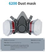 Original 6200 Reusable Respirator Half Face Cover Gas Mask With Fog-proof Glasses For Painting Spray Polishing Work Safety Smoke - Image 3