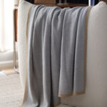 Gray Knitted Chenille Wool Cover Blanket - Image 3