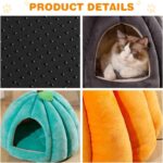 New Pumpkin Cat Bed Cat Beds For Indoor Cats Cute Pumpkin Shape Cat Cave Bed Cat Tent Halloween Cat House Bed Warm Sleeping Bed For Cats Small Dogs - Image 6