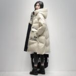 Polished Black Down Jacket Women's High-end Mid-length Coat - Image 4