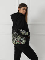 Women's Solid Color Floral Long Sleeved Sweatshirt - Image 8
