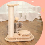 Sisal Toy Self-healing Grab Column Solid Wood Three-layer Turntable - Image 3