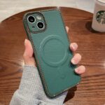 Magnetic Charging Woven Pattern Electroplating Mobile Phone Case - Image 7