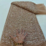 Wave Line Bead Tube Sequin Wedding Dress Lace Embroidery Lining - Image 7