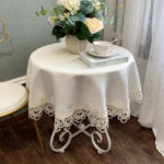 Lace Round European-style Table Cloth Simple Solid Color Household - Image 9