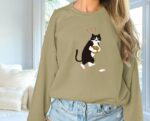 Women's Fashionable Solid Color Printed Long Sleeved Sweatshirt - Image 3