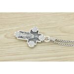 Sterling Silver Cherry Blossom Necklace Men's And Women's Vintage Cross Pendant - Image 3
