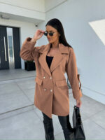 Winter Solid Color Fashion All-match Double-breasted Woolen Coat Women's Clothing - Image 9