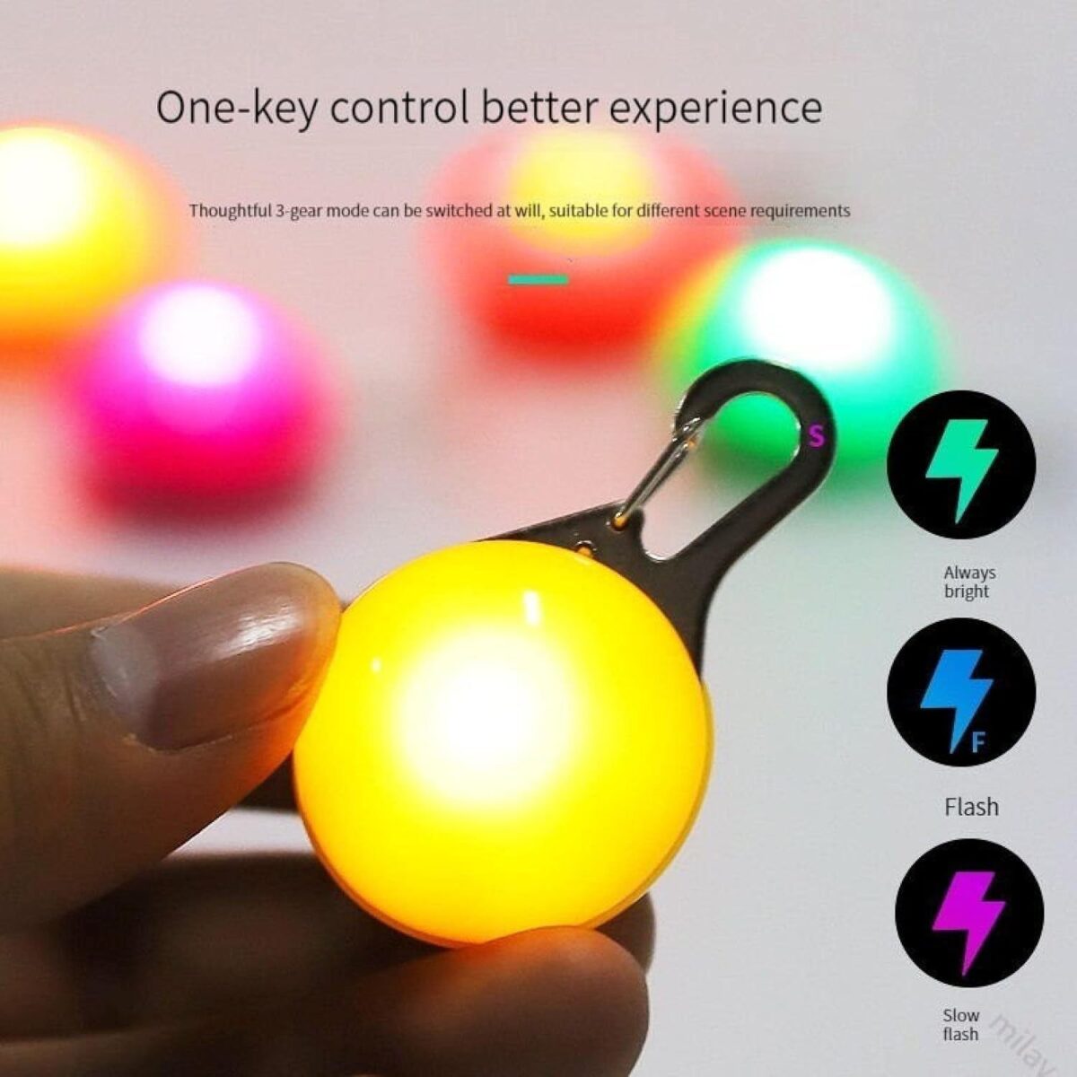 LED Luminous Pet Round Pendant Luminous Dog Tag Pet Charm Dog Flashing Tag Dog Collar Light, Suitable For Pets To Walk At Night - Image 5