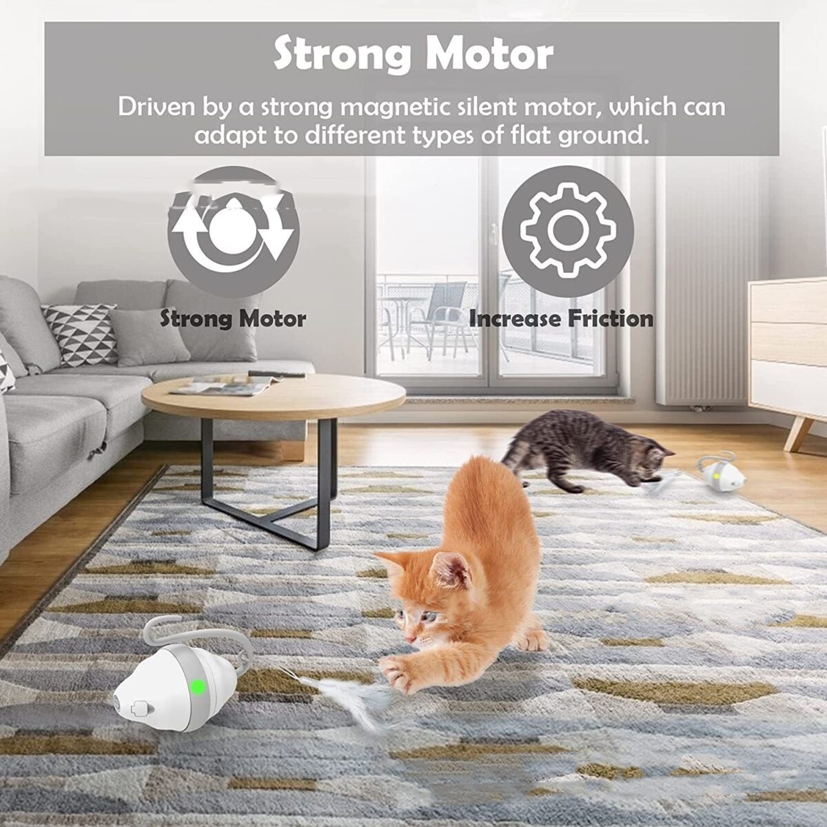 360 Rolling Mouse Cat Toy Automatic Feather Cat Tease - Image 4