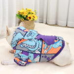 Jarre Aero Bull Winter Fleece-lined Sweater Little Dinosaur Hooded Dog Clothes Fat Dog Short Body Thickened Warm Bulldog Winter - Image 3