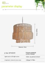 Living Room Bedroom Decoration Cotton Thread Creative Personality Pastoral Style Woven Chandelier - Image 9