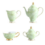 Modern Minimalist Coffee Set With Bone China Tracing Gold - Image 2