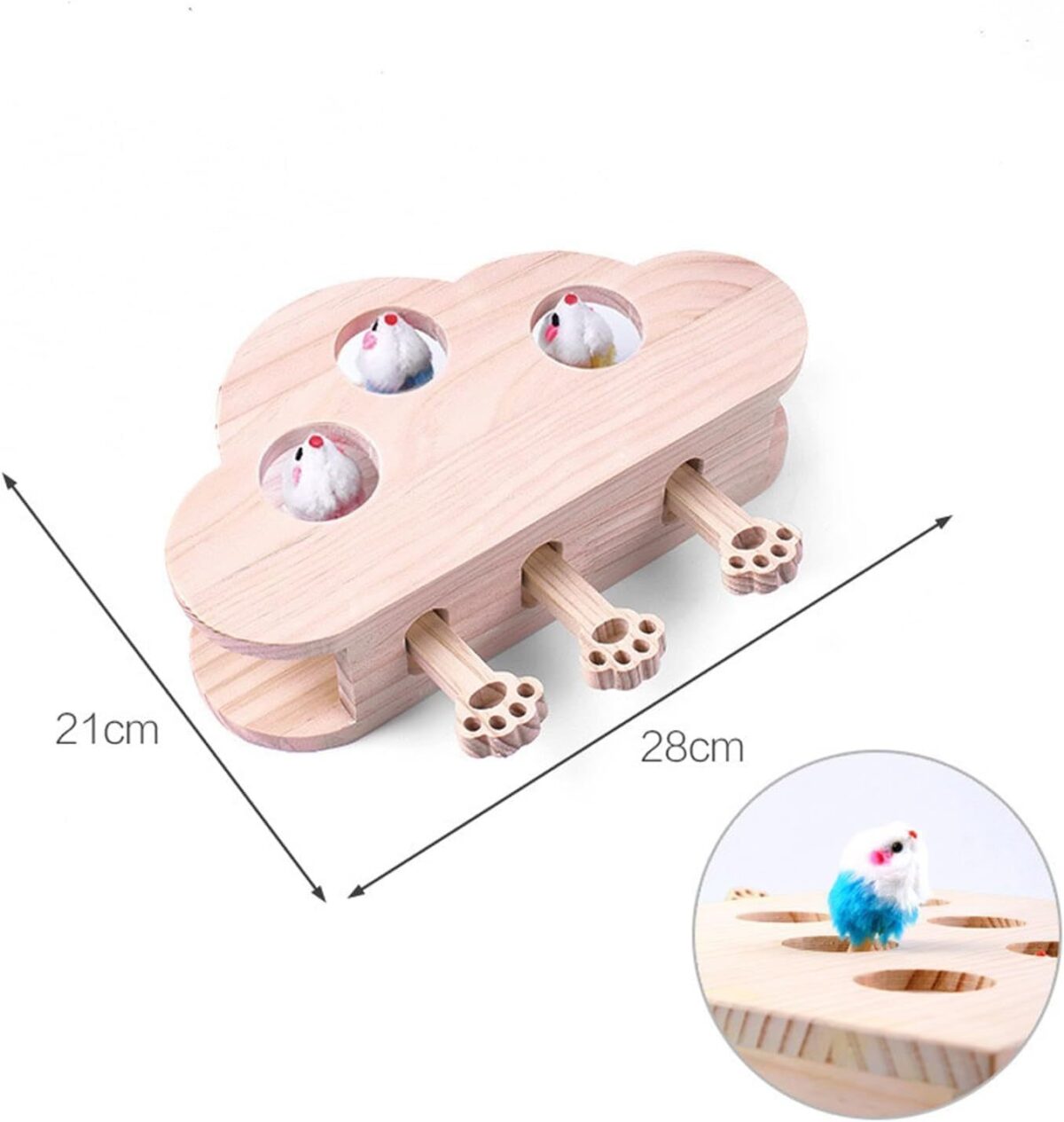 Cat Scratcher And Toy, Cat Pop Up Toy, Cardboard Cat Scratcher With Whack A Mole For Cats, Cat Whack A Mole Toy, Interactive Cat Toys For Bored Indoor Adult Cats - Image 2