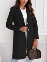 Simplicity Mid-length Button Woolen Coat Outerwear - Image 3