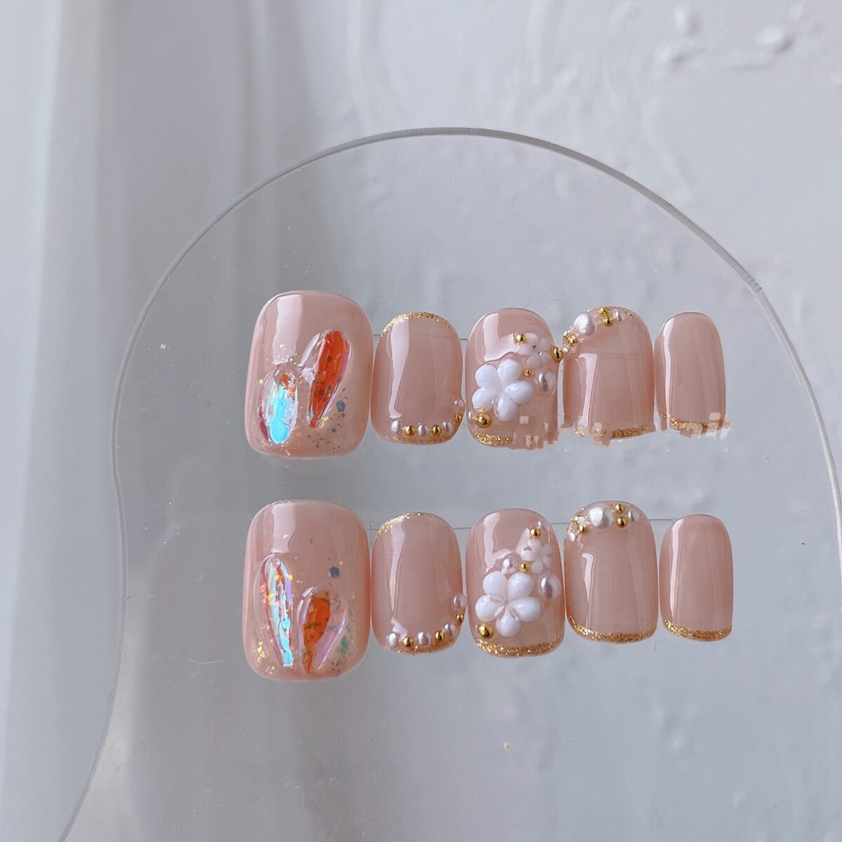 Pearl Floret Removable Nail Patch - Image 1