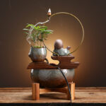 Fish Tank Aquarium Living Room Small Desktop Creative Ceramic Water Ecological Mini Self-circulating Household - Image 2
