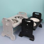 Pet Dining-table Ceramic Stainless Steel Double Bowl Height Adjustable - Image 6