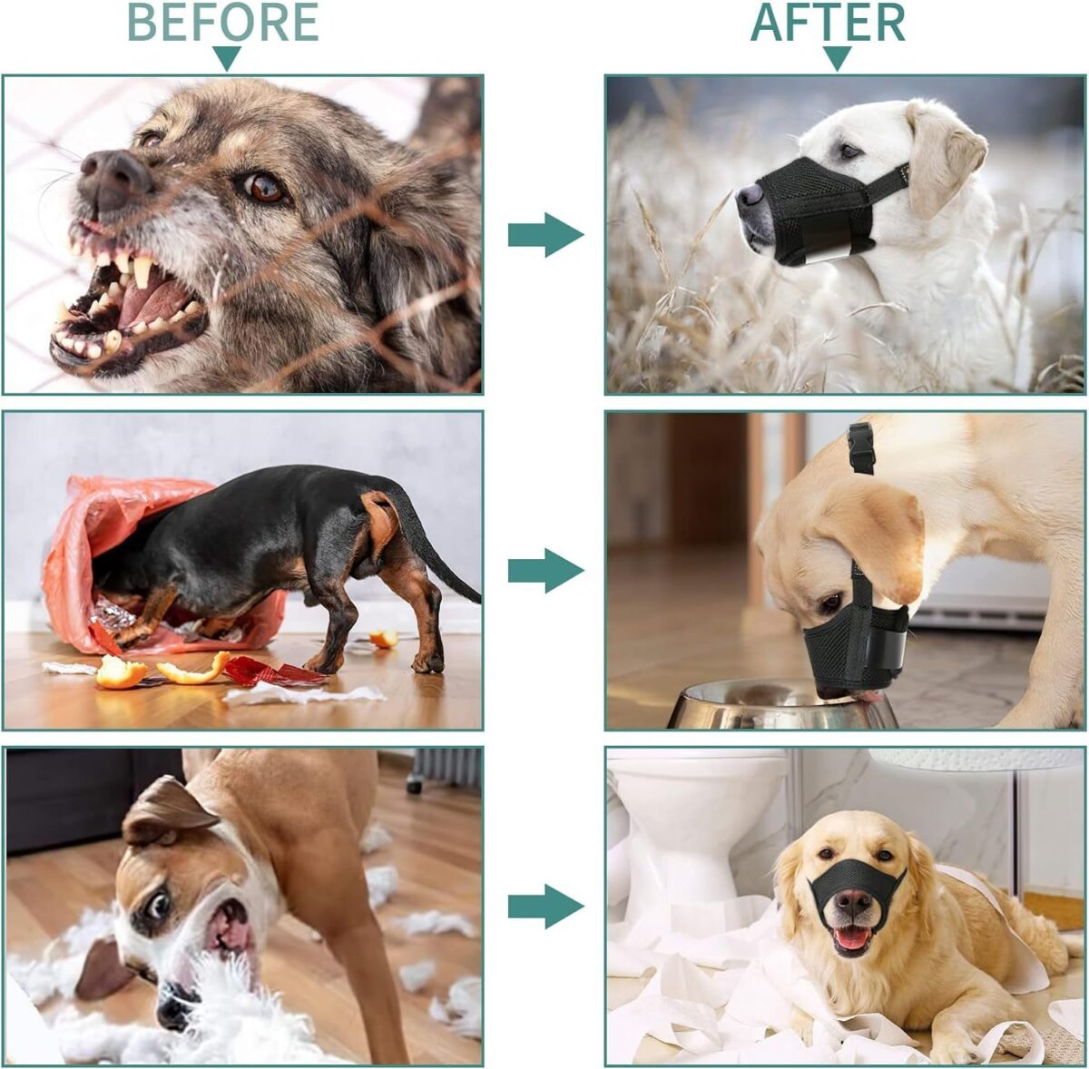 Dog Muzzle For Large Medium Small Dogs Mesh Muzzle For Dog To Prevent Biting Chewing Licking Eating Soft Dog Muzzle With Front Opening Design For Drinking Panting - Image 6
