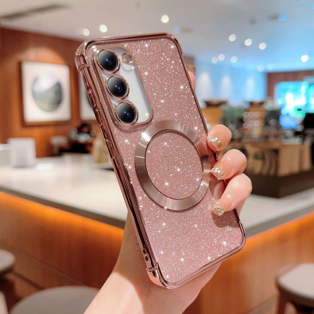 Magnetic Plating Transparent Solid Color Phone Case - Image 5