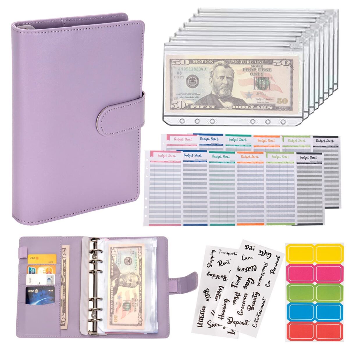 Macaron Loose-leaf Leather Notebook With Zipper Wallet Bill Storage Bag - Image 10