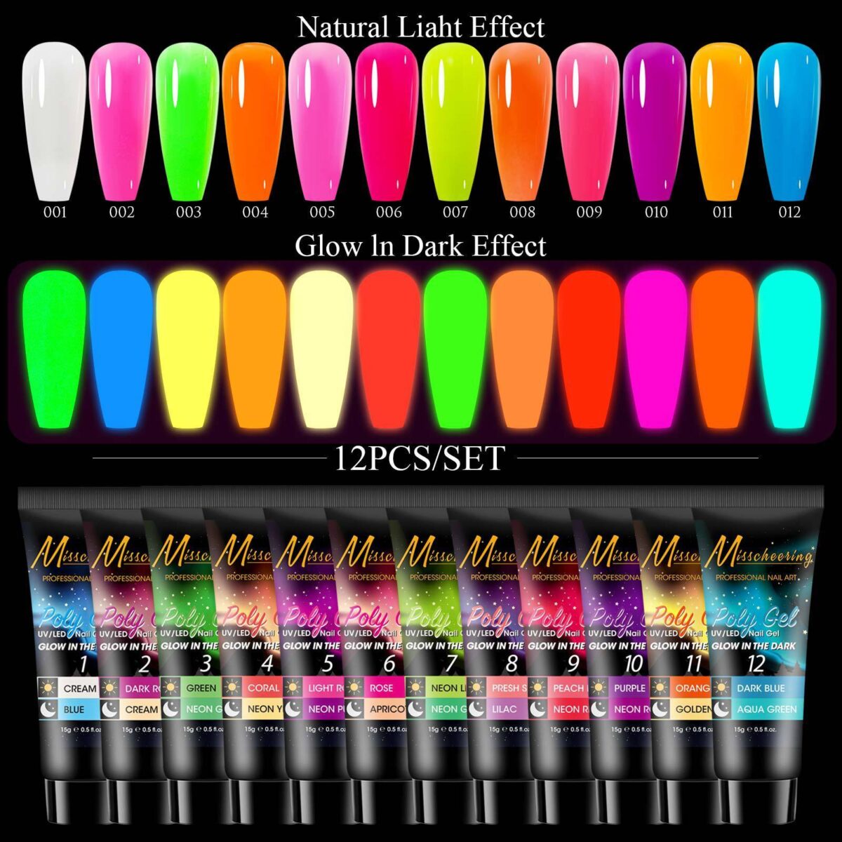 12 Color Extender Sequin Nail Enhancement Set - Image 2