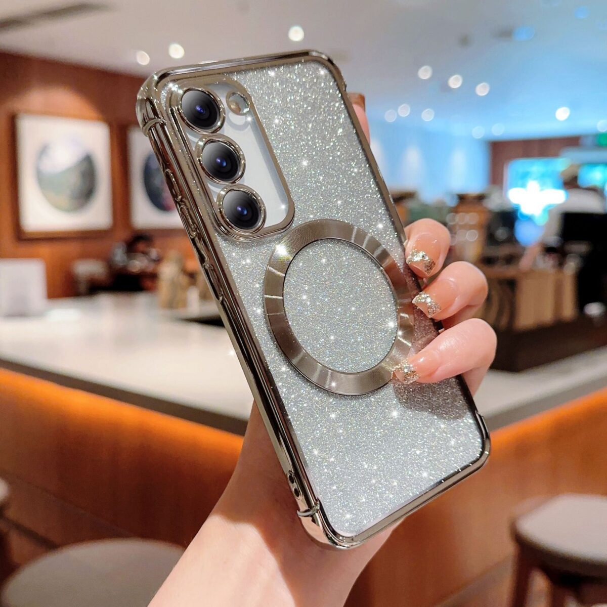 Magnetic Plating Transparent Solid Color Phone Case - Image 3