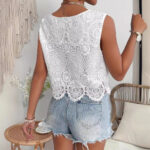 Short Solid Color Lace Casual Bottoming Shirt - Image 3