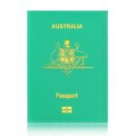 Light Blue PU Leather Card Bag Minimalist Travel Document Protective Case - Image 5