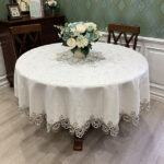 Lace Round European-style Table Cloth Simple Solid Color Household - Image 7