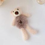 Girls Lovely Scrunchies Cute Bear Hair Band Rabbit Fur Hair Rope Soft Warm Rubber Band Pretty Hair Accessories - Image 6