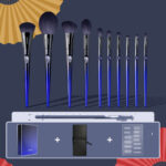 Blue 10 Makeup Brushes Set - Image 8